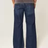 Dark Wash Baggy Bootcut Jeans