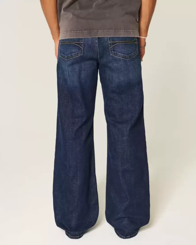 Dark Wash Baggy Bootcut Jeans