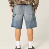 Dark Wash Baggy Denim Shorts