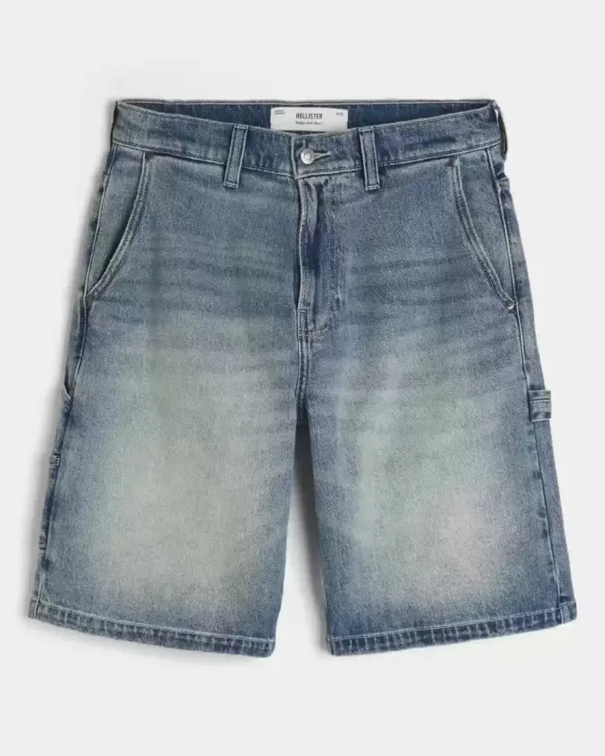 Dark Wash Baggy Denim Shorts