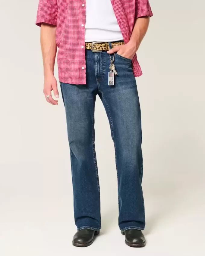 Dark Wash Relaxed Bootcut Jeans