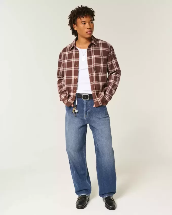 Dark Wash Skater Baggy Jeans