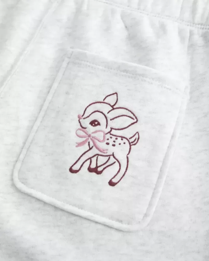 Deer Graphic Wide-Leg Sweatpants