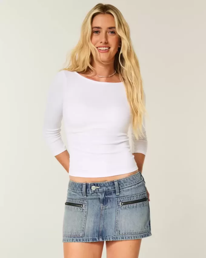 Denim Micro Mini Skort