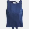 Denim Open-Back Top