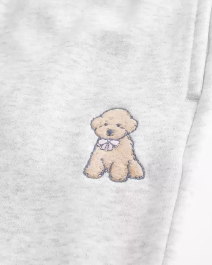 Dog Graphic Wide-Leg Sweatpants