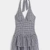 Double-Tier Smocked Halter Skort Dress