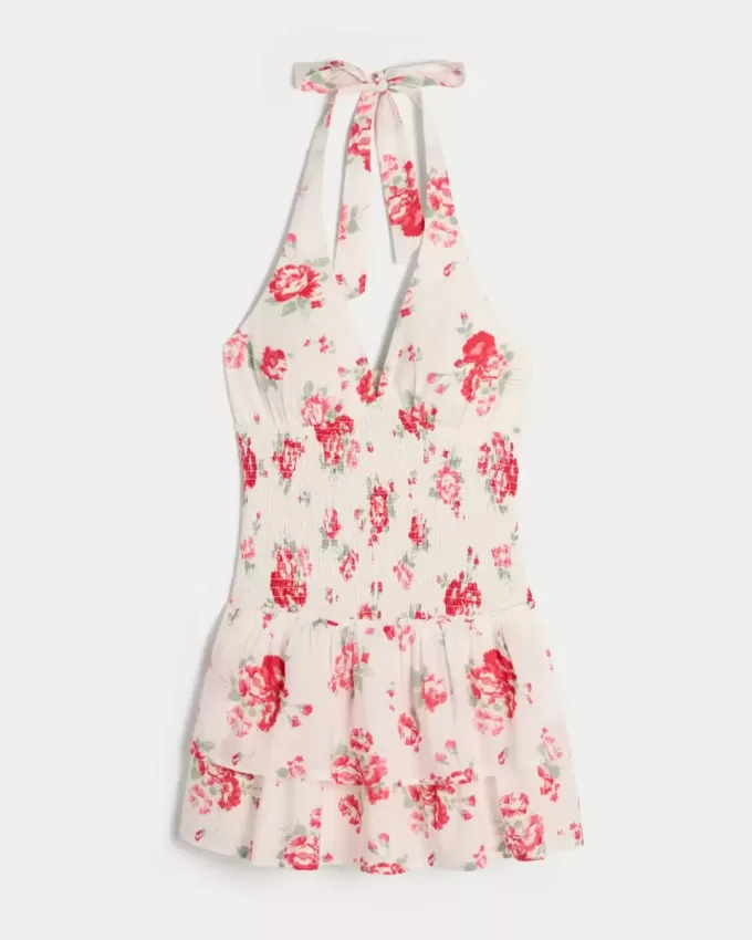 Double-Tier Smocked Halter Skort Dress Double-Tier Smocked Halter Skort Dress