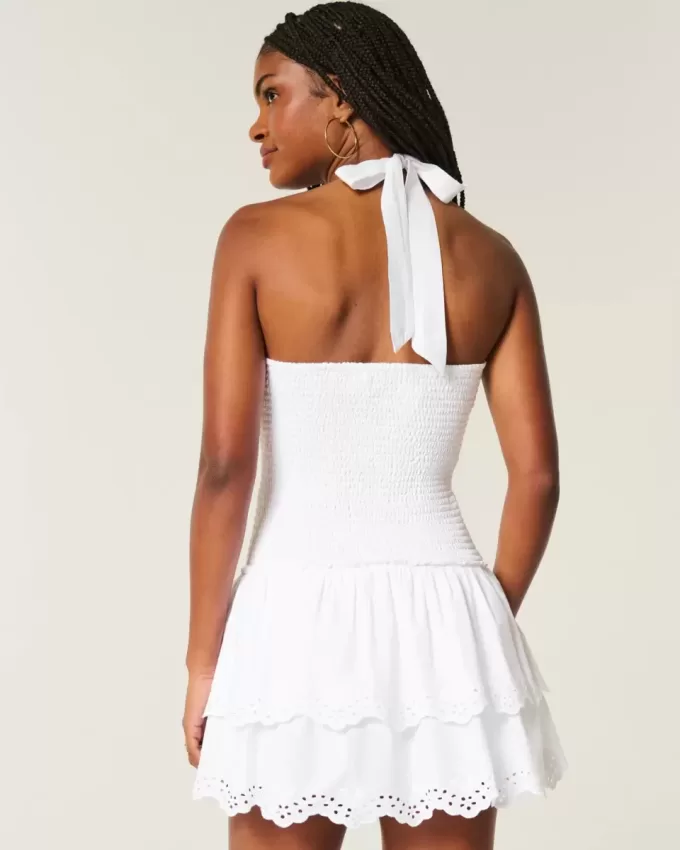 Double-Tier Smocked Halter Skort Dress Double-Tier Smocked Halter Skort Dress