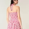 Drop Waist Halter Mini Dress