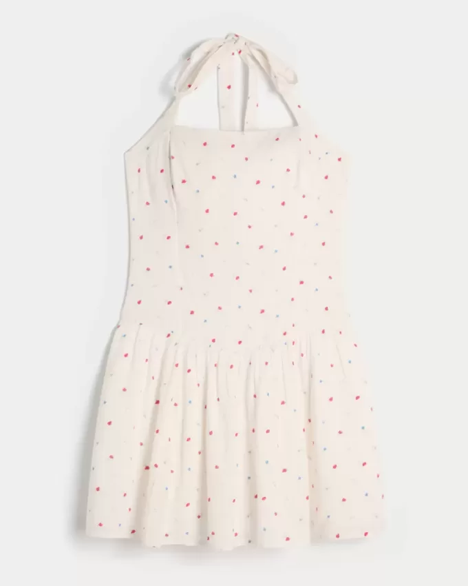 Drop-Waist Halter Mini Dress