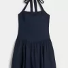 Drop Waist Halter Mini Dress