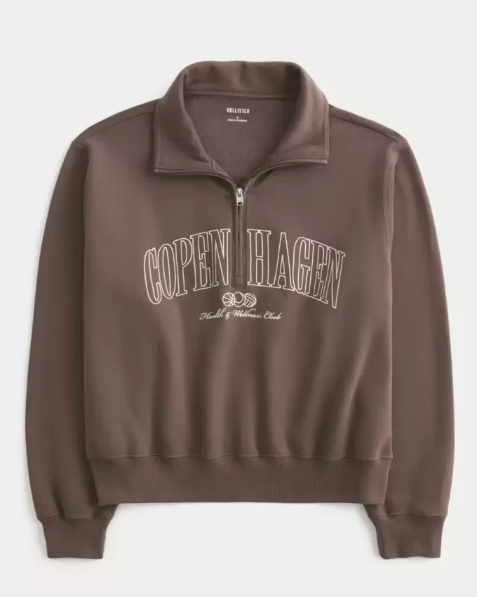 Easy Copenhagen Graphic Half-Zip Sweatshirt