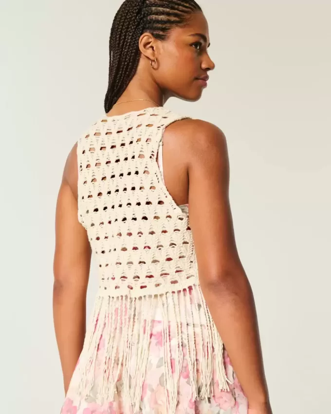 Easy Crochet-Style Fringe Vest