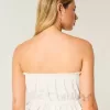 Easy Crop Strapless Lace Inset Tube Top