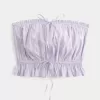 Easy Crop Strapless Lace Inset Tube Top
