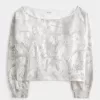 Easy Double Off-the-Shoulder Camo Sweatshirt
