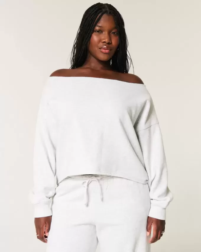 Easy Double Off-the-Shoulder Sweatshirt