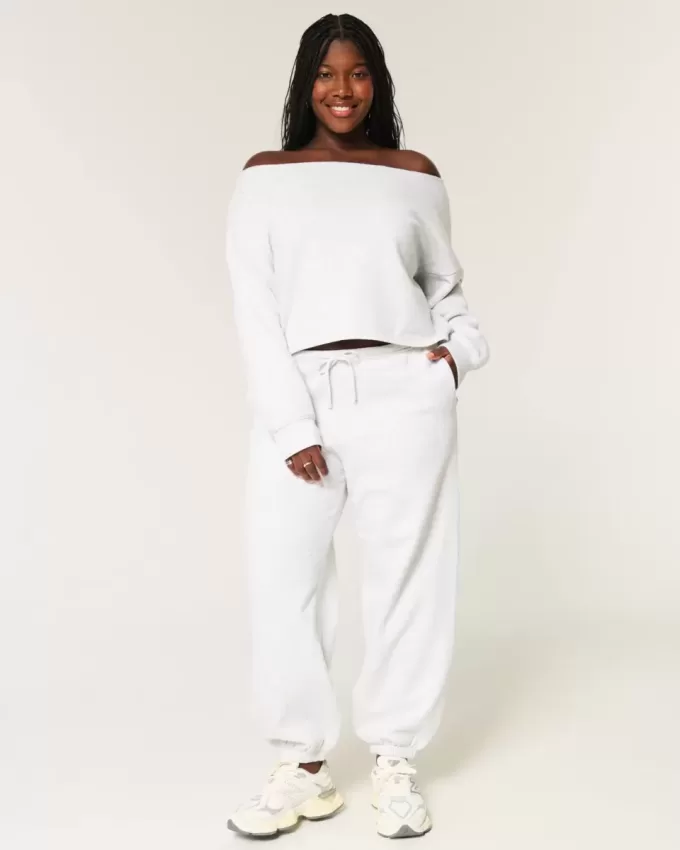 Easy Double Off-the-Shoulder Sweatshirt