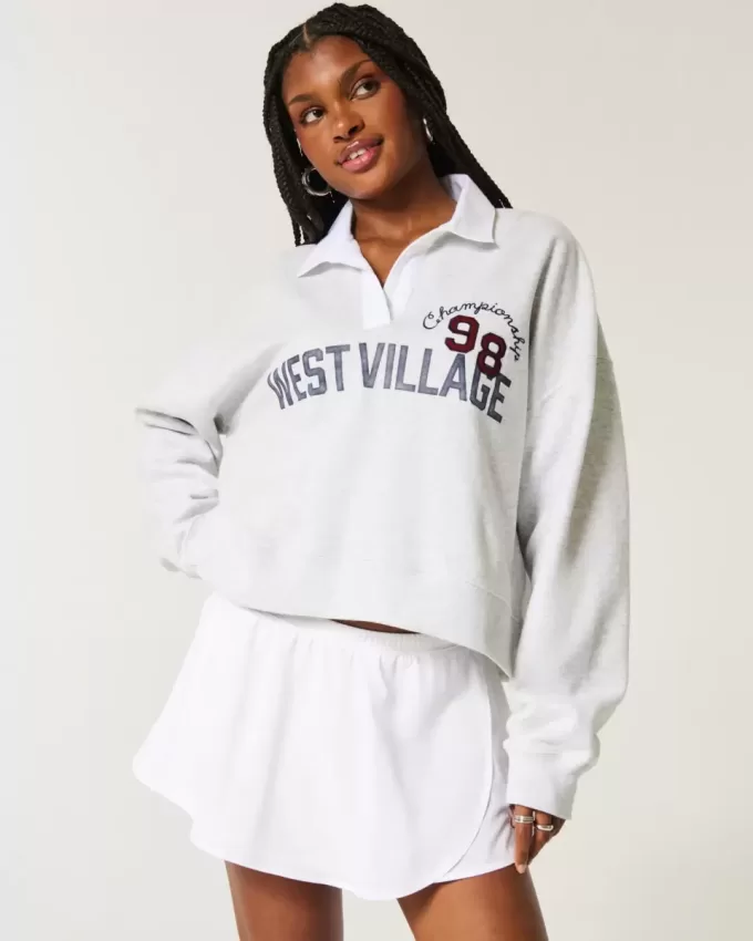 Easy Fleece West Village Graphic Rugby Polo