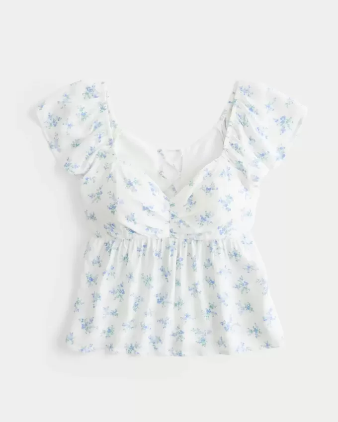 Easy Flutter Sleeve Babydoll Top