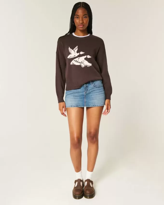 Easy Flying Birds Graphic Crew Sweater