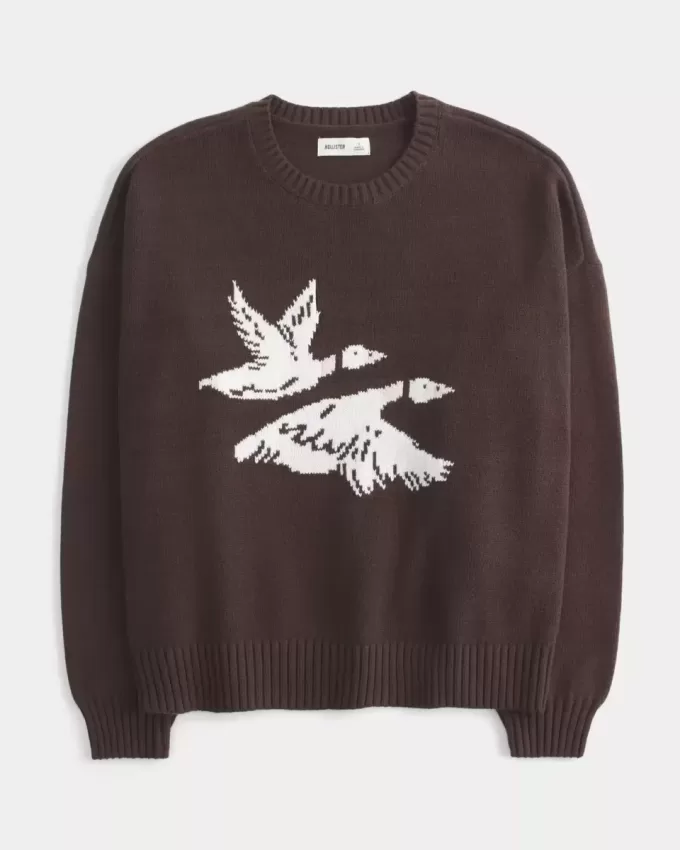 Easy Flying Birds Graphic Crew Sweater