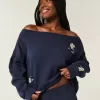 Easy Graphic Double Off-the-Shoulder Sweatshirt Easy Graphic Double Off-the-Shoulder Sweatshirt