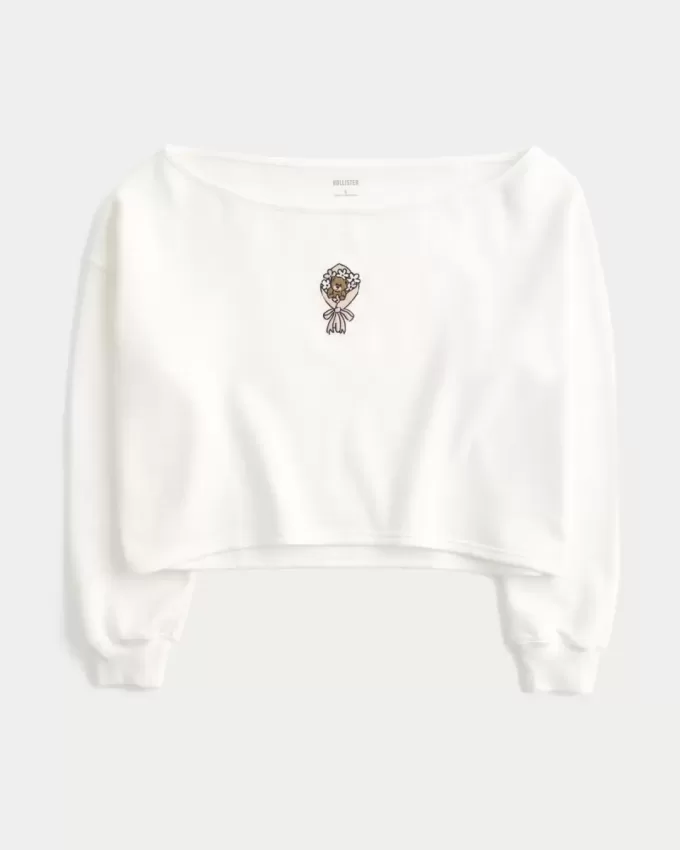 Easy Graphic Double Off-the-Shoulder Sweatshirt Easy Graphic Double Off-the-Shoulder Sweatshirt