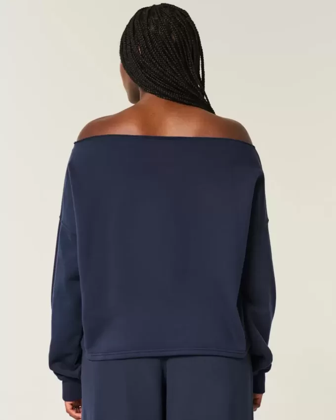 Easy Graphic Double Off-the-Shoulder Sweatshirt Easy Graphic Double Off-the-Shoulder Sweatshirt