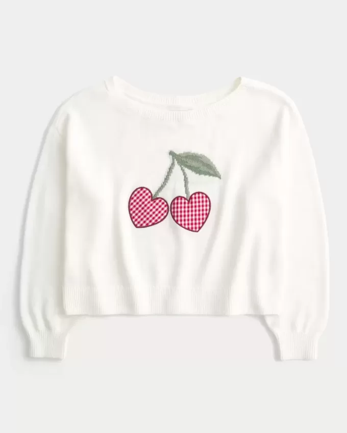 Easy Heart Graphic Off-the-Shoulder Sweater Easy Heart Graphic Off-the-Shoulder Sweater