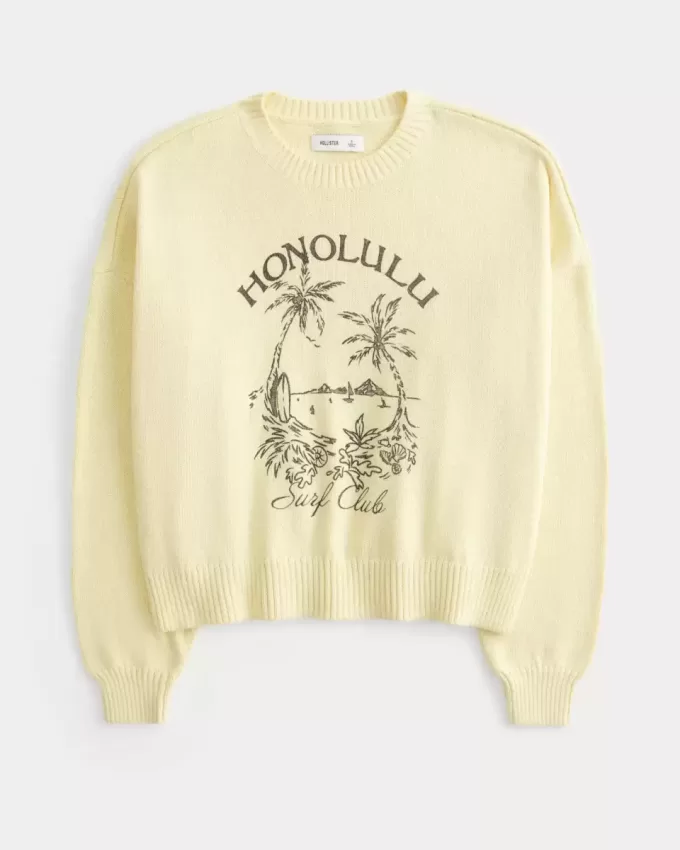 Easy Honolulu Graphic Crew Sweater