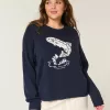 Easy Jumping Fish Graphic Crew Sweater