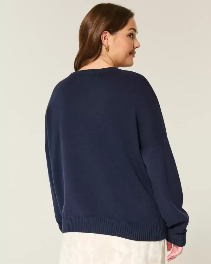 Easy Jumping Fish Graphic Crew Sweater