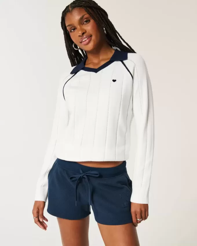 Easy Long-Sleeve Sweater Polo Easy Long-Sleeve Sweater Polo