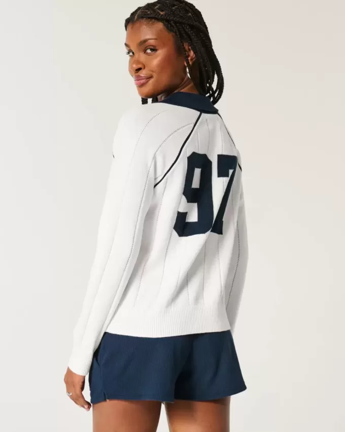 Easy Long-Sleeve Sweater Polo Easy Long-Sleeve Sweater Polo