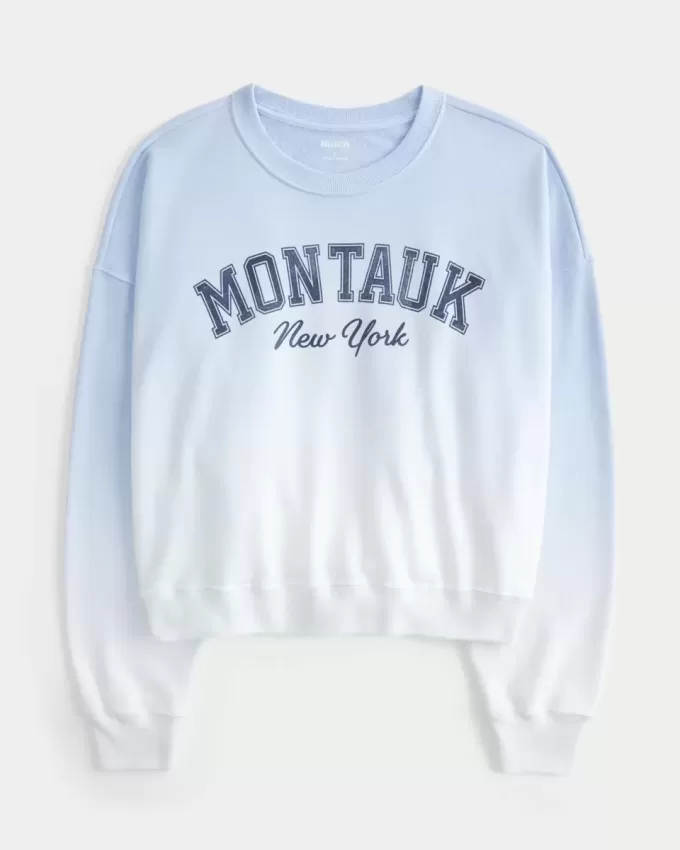 Easy Montauk New York Graphic Crew Sweatshirt Easy Montauk New York Graphic Crew Sweatshirt