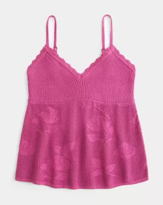 Easy Needlepoint-Style Halter Babydoll Cami