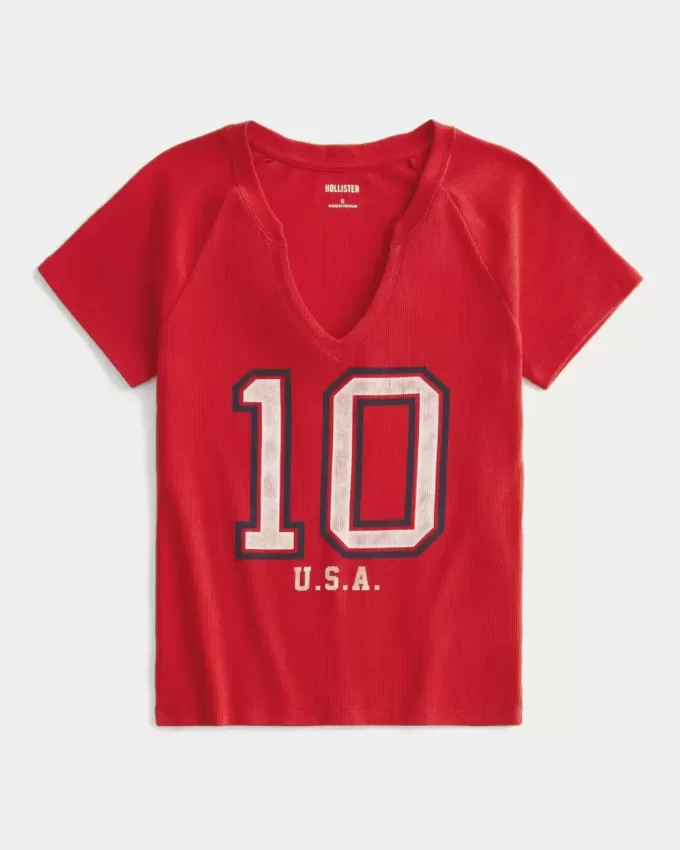 Easy Notch-Neck USA Graphic Baby Tee