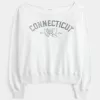 Easy Off-the-Shoulder Connecticut Graphic Sweatshirt