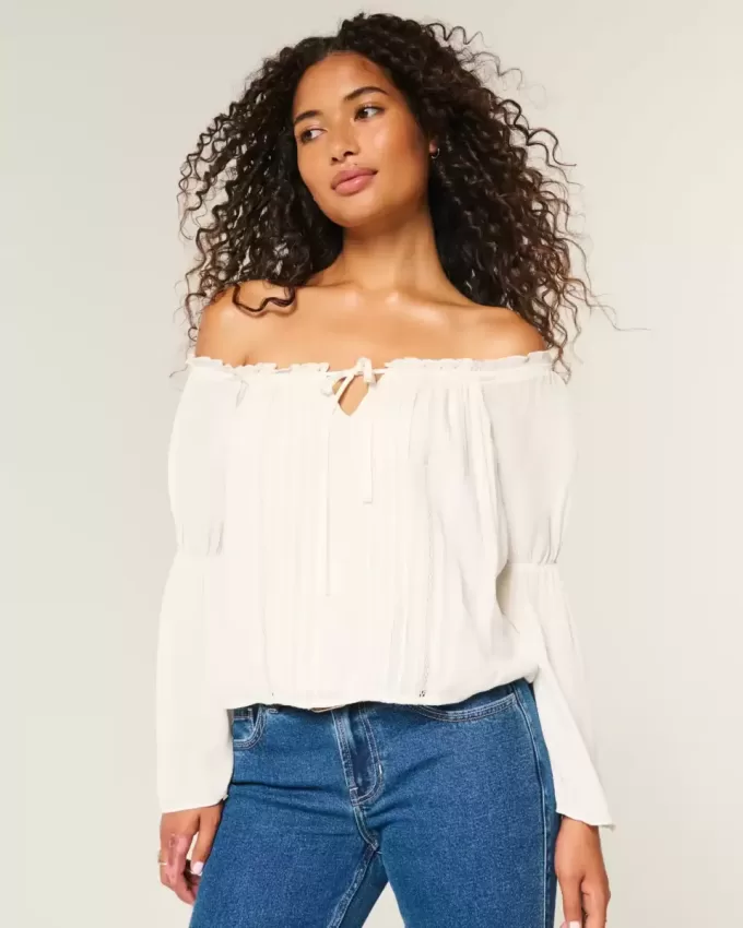 Easy Off-the-Shoulder Long-Sleeve Top Easy Off-the-Shoulder Long-Sleeve Top