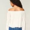 Easy Off-the-Shoulder Long-Sleeve Top Easy Off-the-Shoulder Long-Sleeve Top