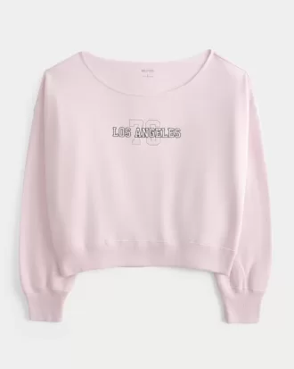 Easy Off-the-Shoulder Los Angeles Graphic Sweatshirt