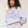 Easy Off-the-Shoulder NYC Graphic Sweatshirt