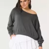 Easy Off-the-Shoulder Terry Sweatshirt