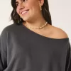 Easy Off-the-Shoulder Terry Sweatshirt