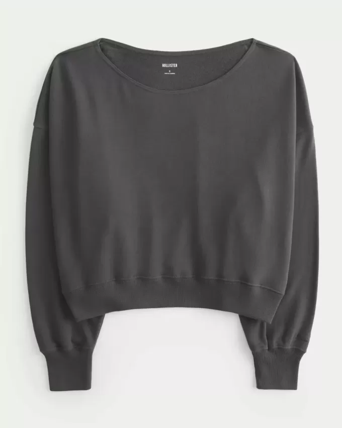 Easy Off-the-Shoulder Terry Sweatshirt