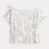 Easy Off-the-Shoulder Tie Camo T-Shirt