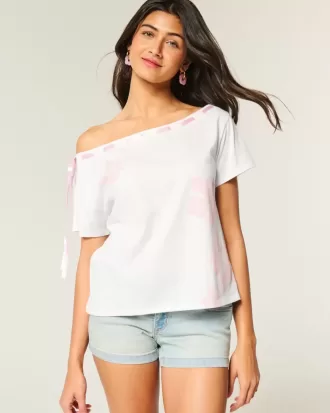 Easy Off-the-Shoulder Tie T-Shirt