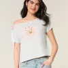 Easy Off-the-Shoulder Tie T-Shirt